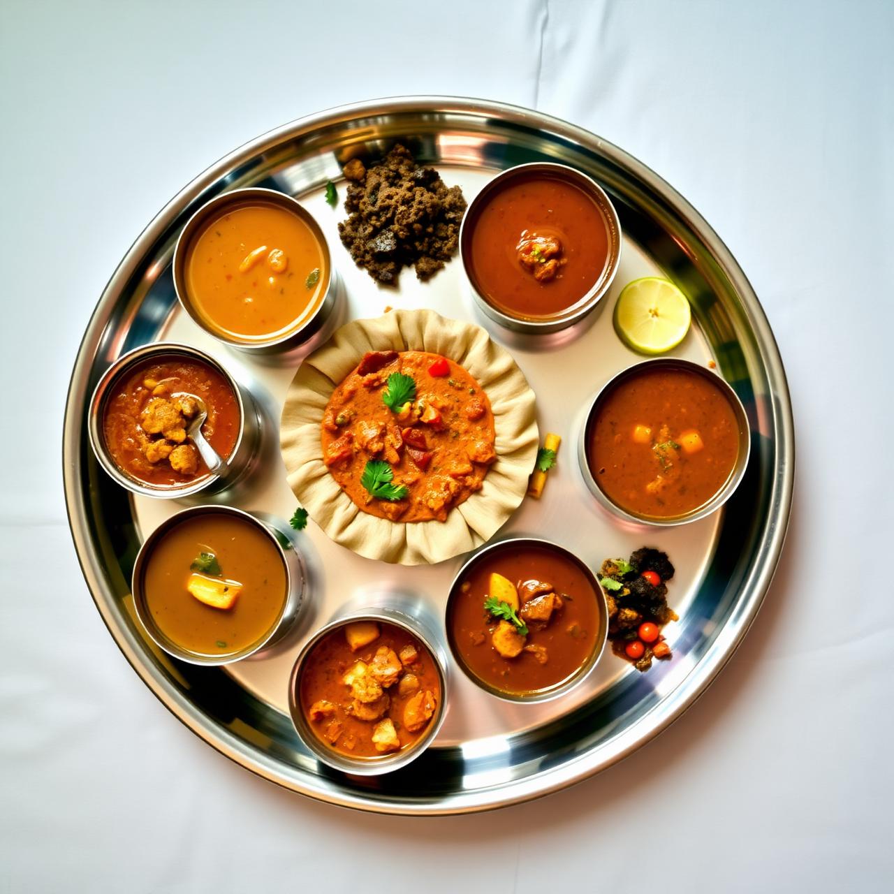 Indian thali plates at Swagat Restaurant